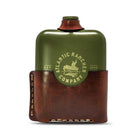AR Leather Wrapped Marsh Flask Flasks Atlantic Rancher Company Chestnut