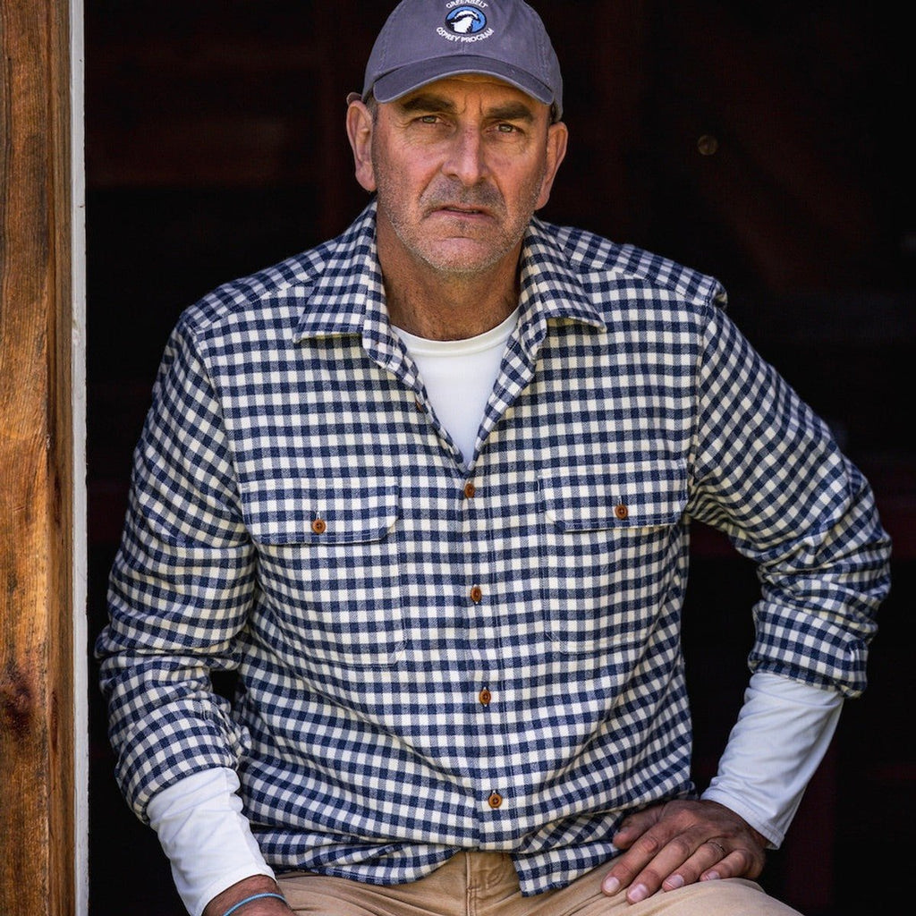 Bayman's Flannel Shirt - Blue / Cream Check. Final Sale - no exchanges, no returns Shirts Atlantic Rancher Company
