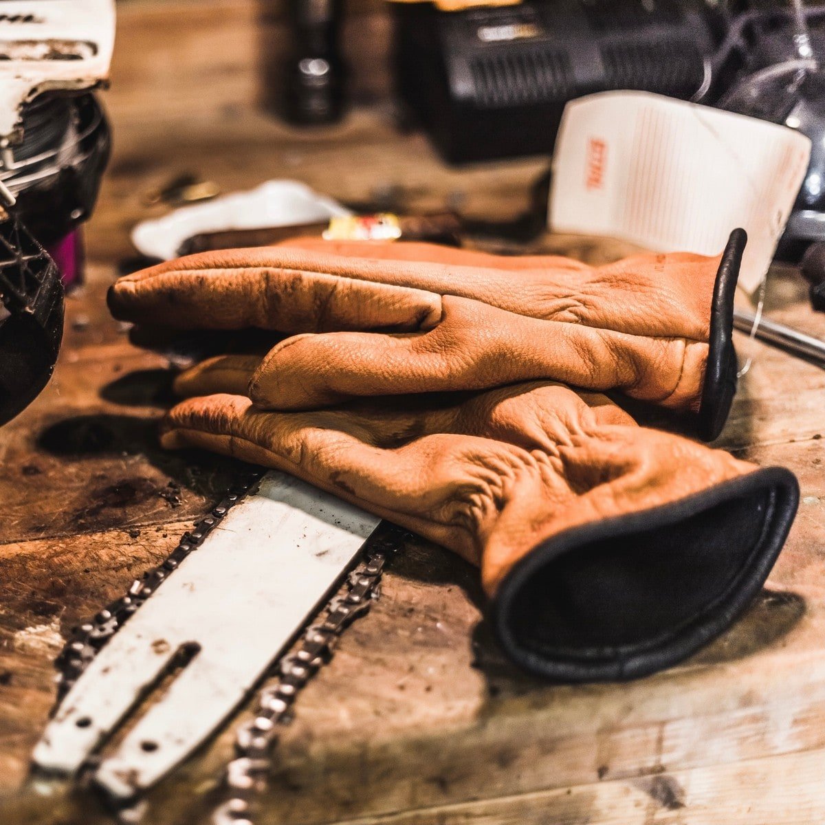 deerskin handschuhe L / Saddle
