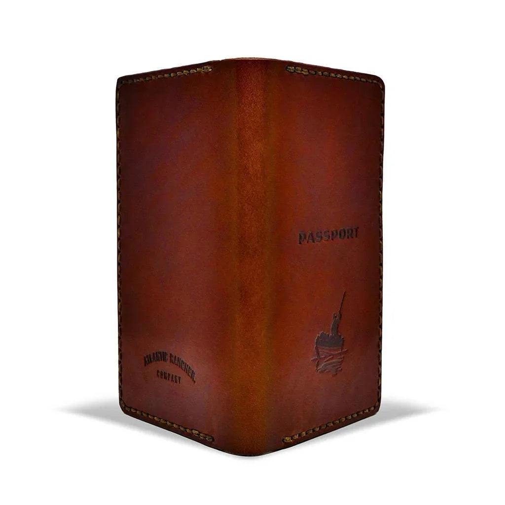 Leather Passport Case Handsewn in USA Leather Goods Atlantic Rancher Company