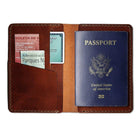 Leather Passport Case Handsewn in USA Leather Goods Atlantic Rancher Company Brown
