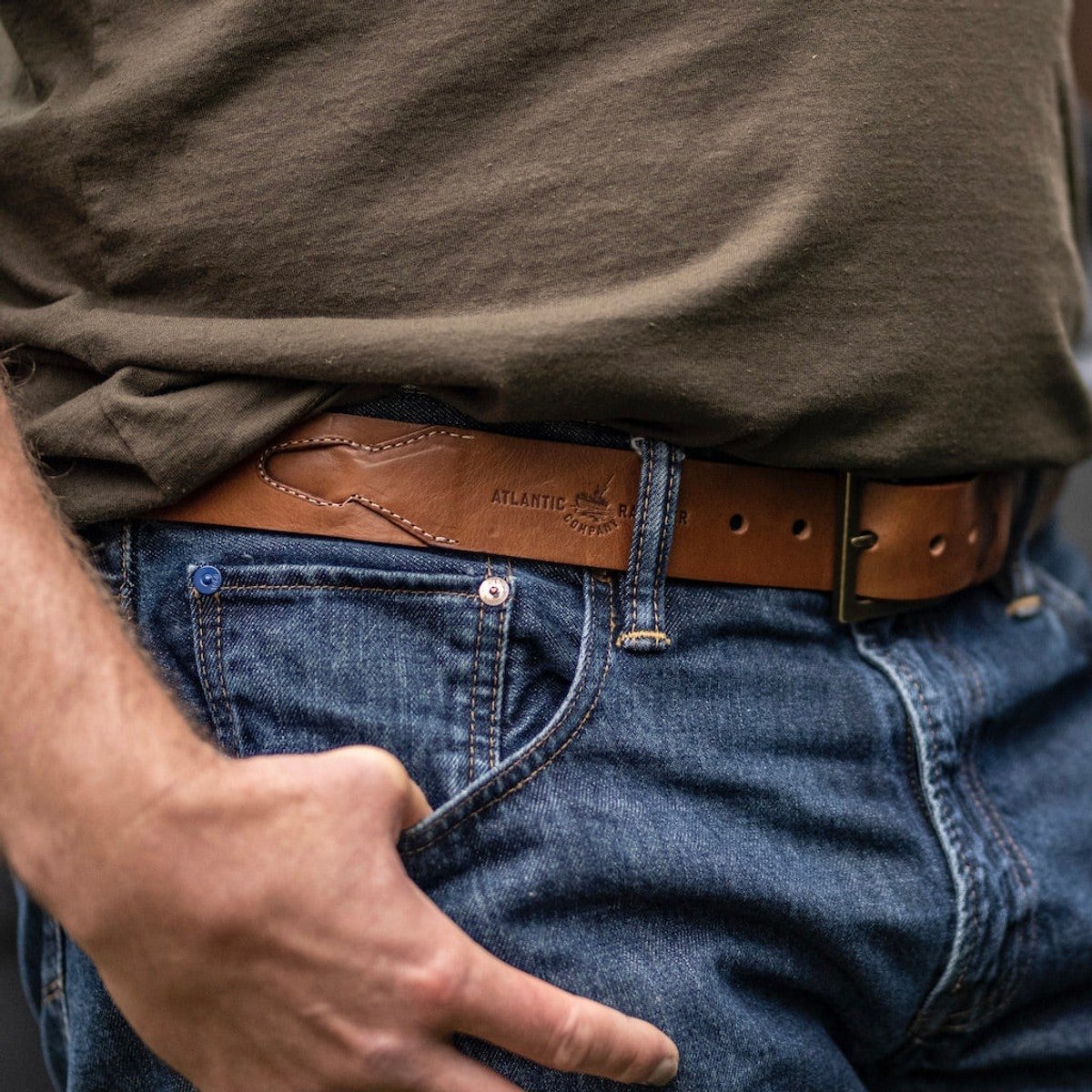 The Original Atlantic Rancher Leather Belt Belts Atlantic Rancher Company